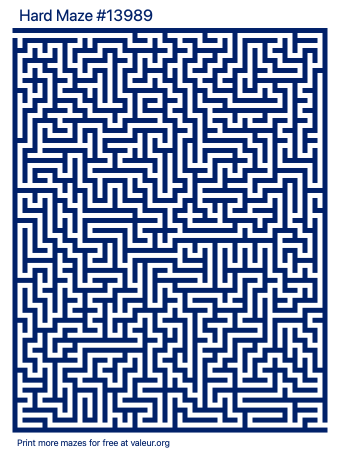 Free Printable Hard Maze number 13989