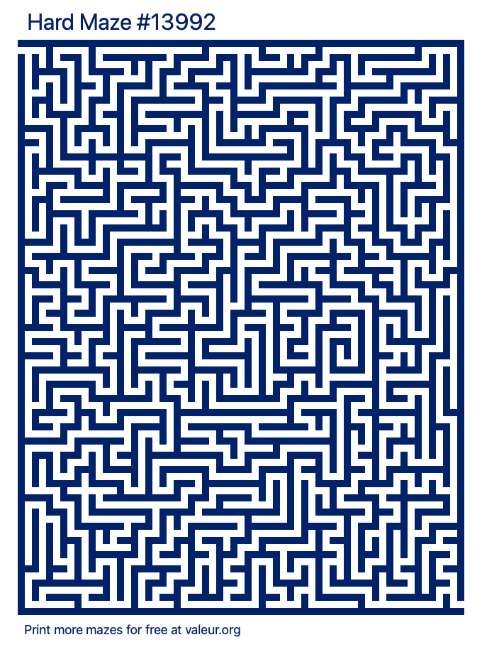 Free Printable Hard Maze number 13992