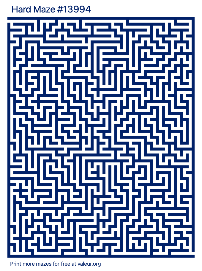 Free Printable Hard Maze number 13994