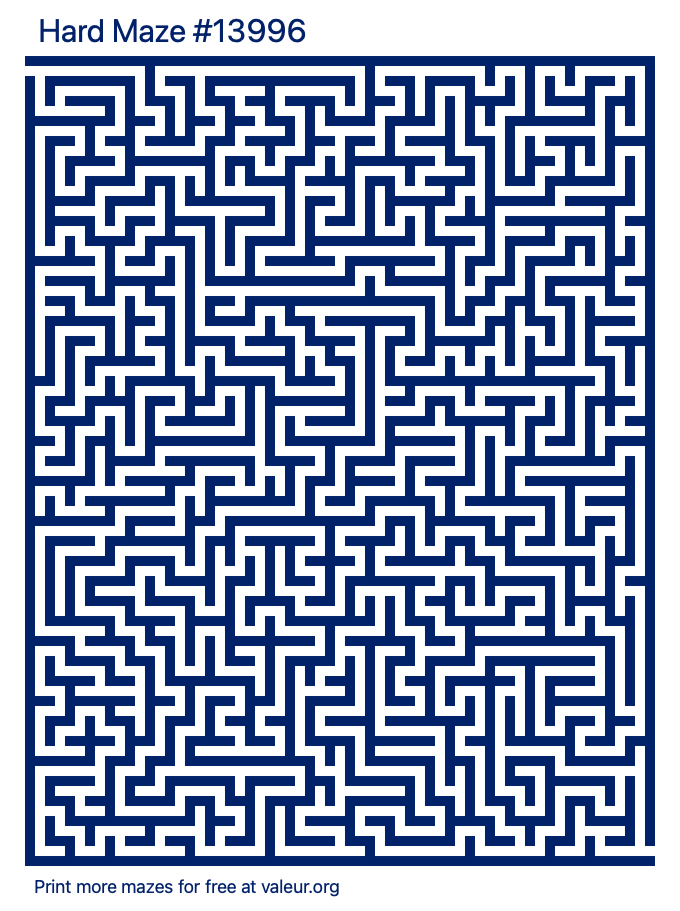Free Printable Hard Maze number 13996