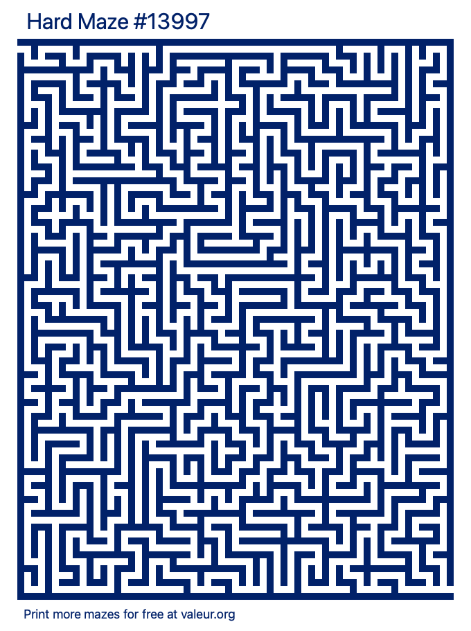 Free Printable Hard Maze number 13997