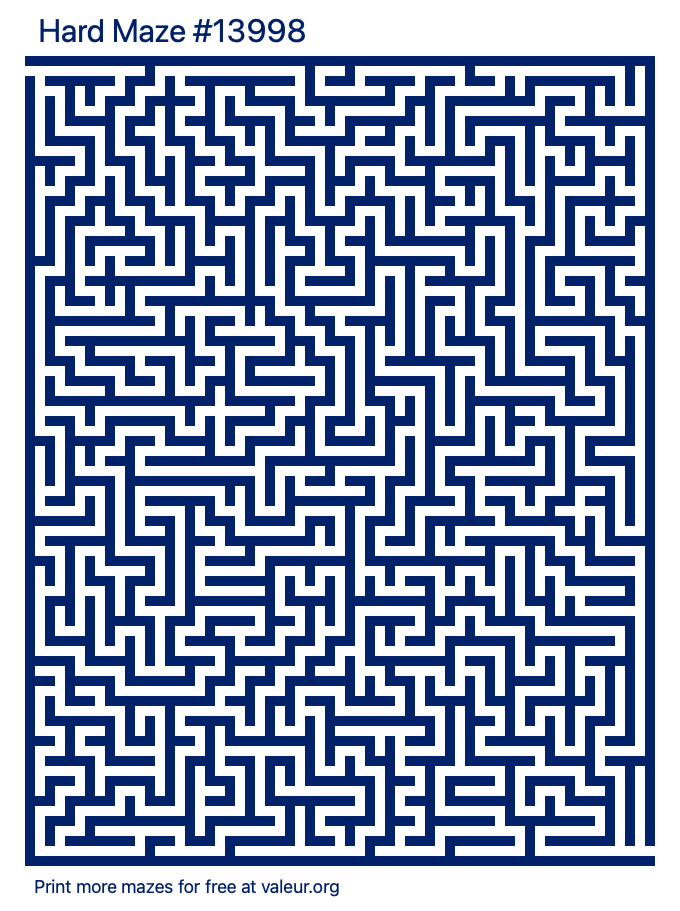 Free Printable Hard Maze number 13998