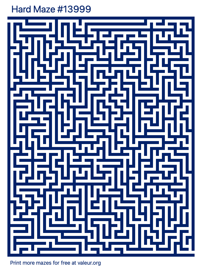 Free Printable Hard Maze number 13999