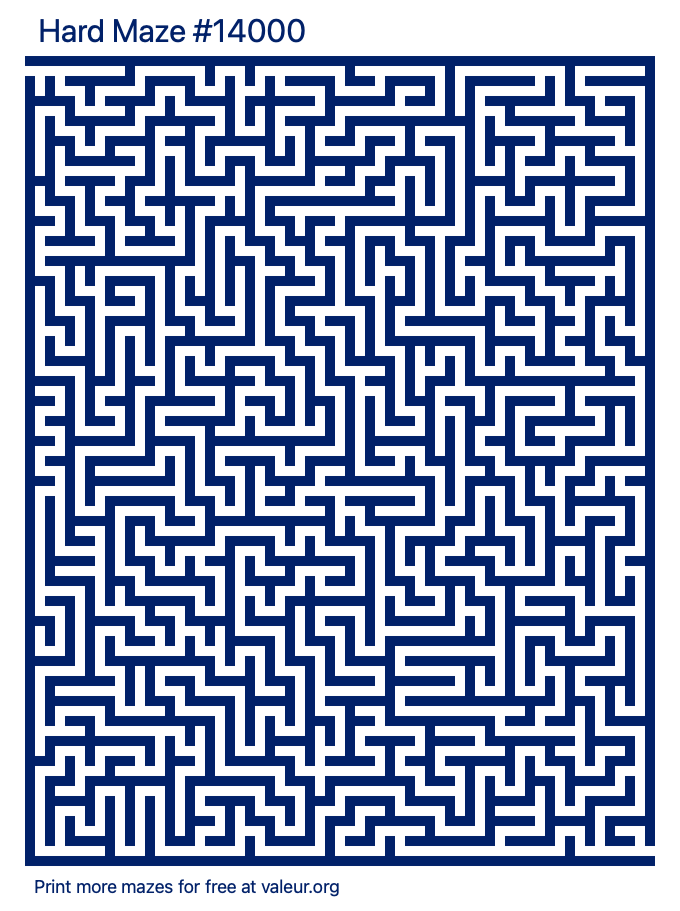 Free Printable Hard Maze number 14000