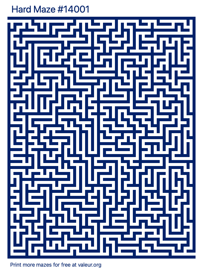 Free Printable Hard Maze number 14001