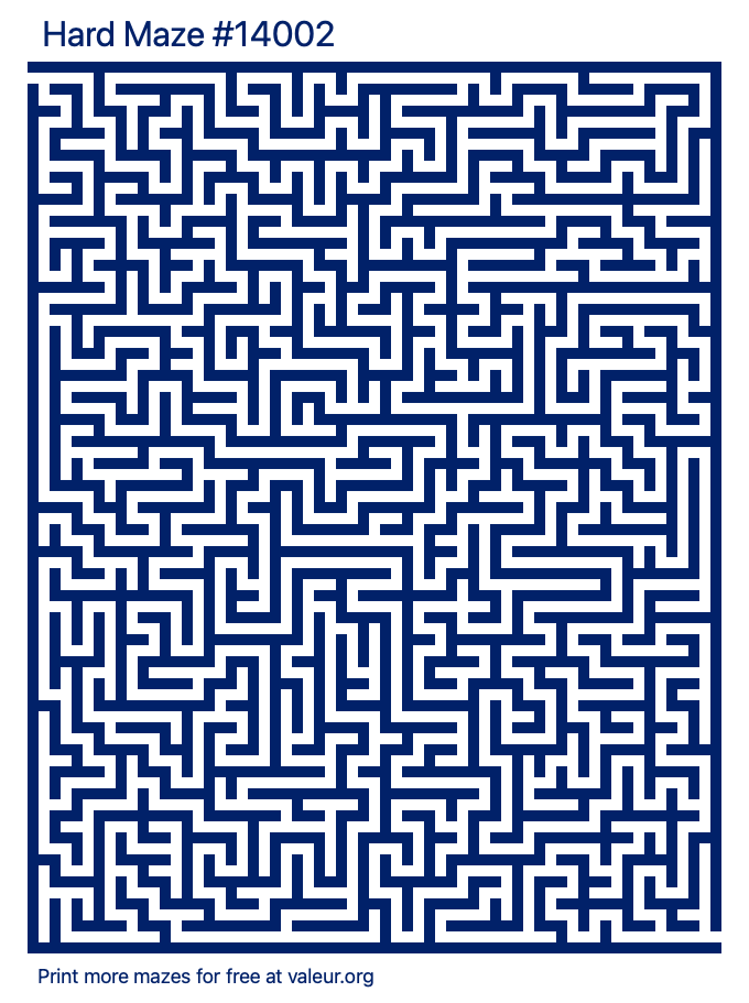 Free Printable Hard Maze number 14002