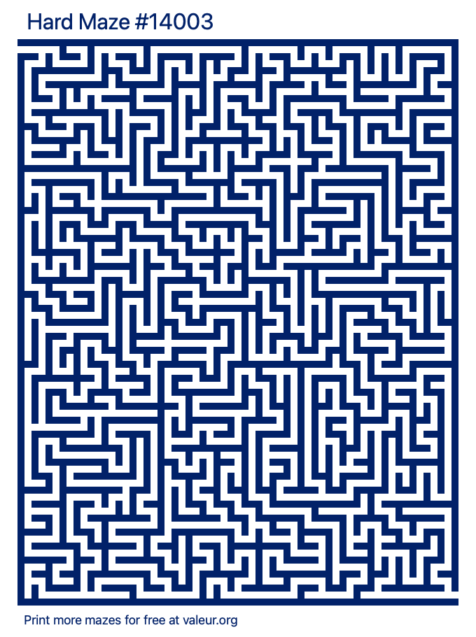 Free Printable Hard Maze number 14003