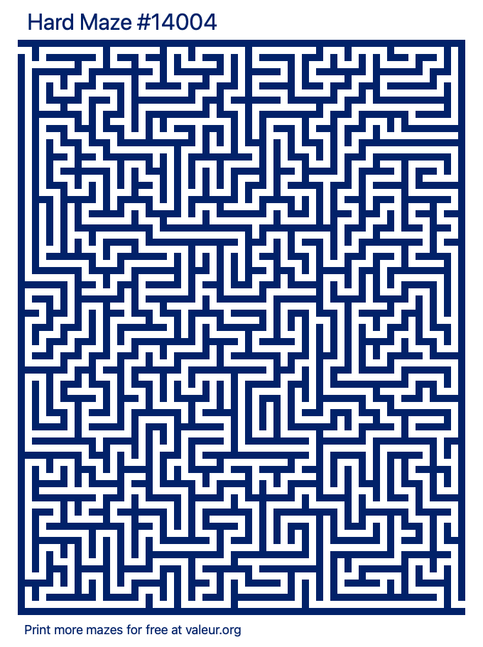 Free Printable Hard Maze number 14004