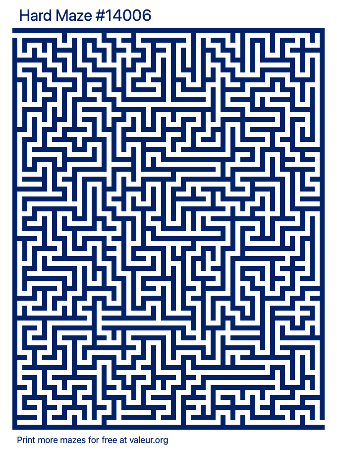 Free Printable Hard Maze number 14006