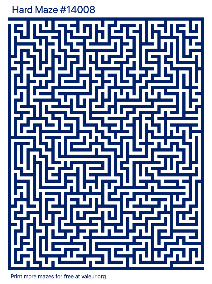 Free Printable Hard Maze number 14008