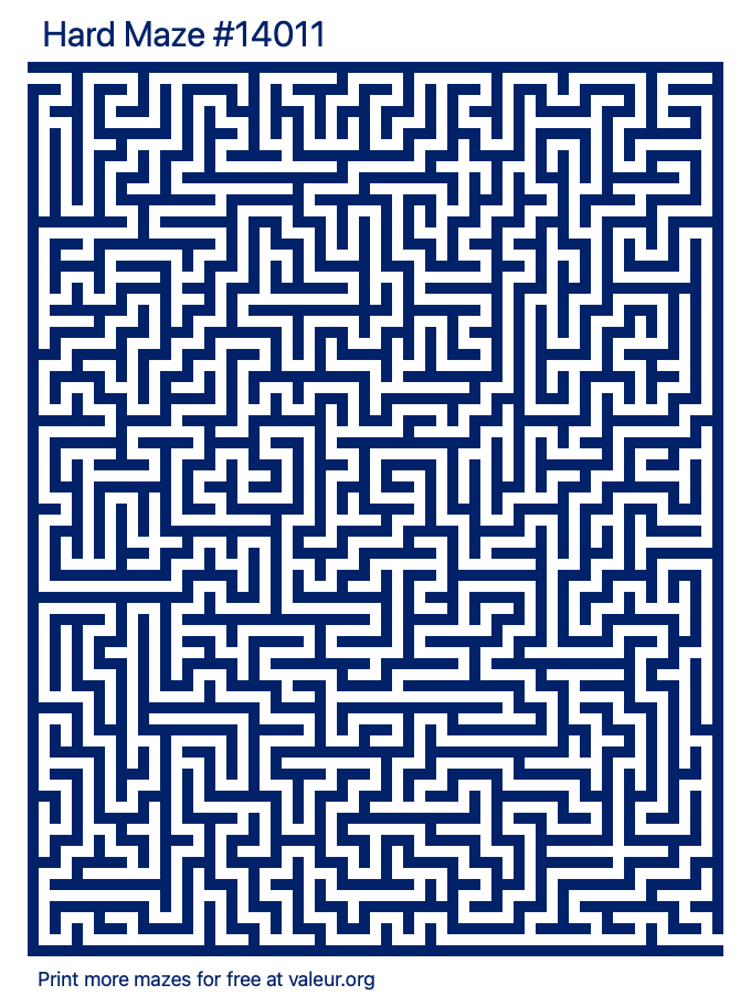 Free Printable Hard Maze number 14011
