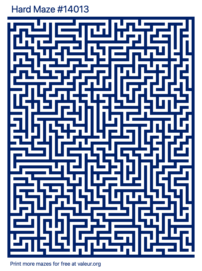 Free Printable Hard Maze number 14013