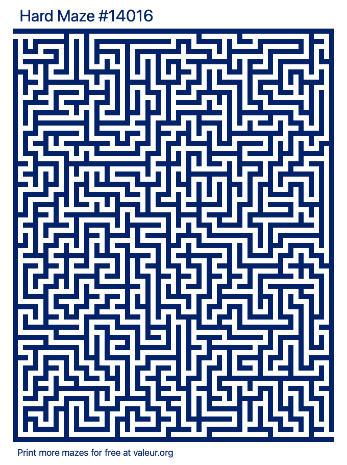 Free Printable Hard Maze number 14016