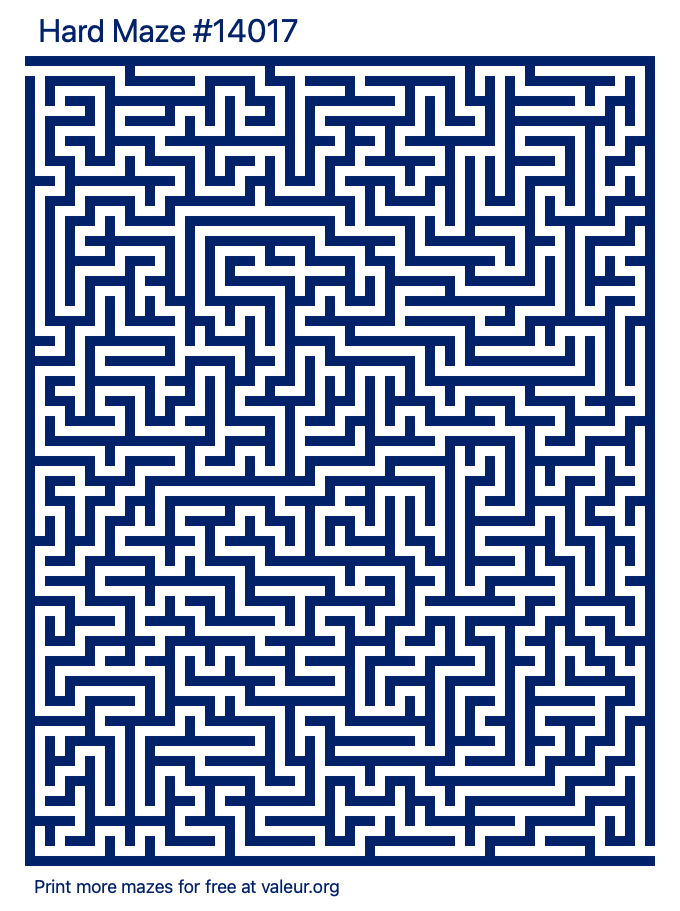 Free Printable Hard Maze number 14017