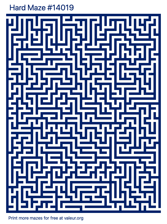 Free Printable Hard Maze number 14019