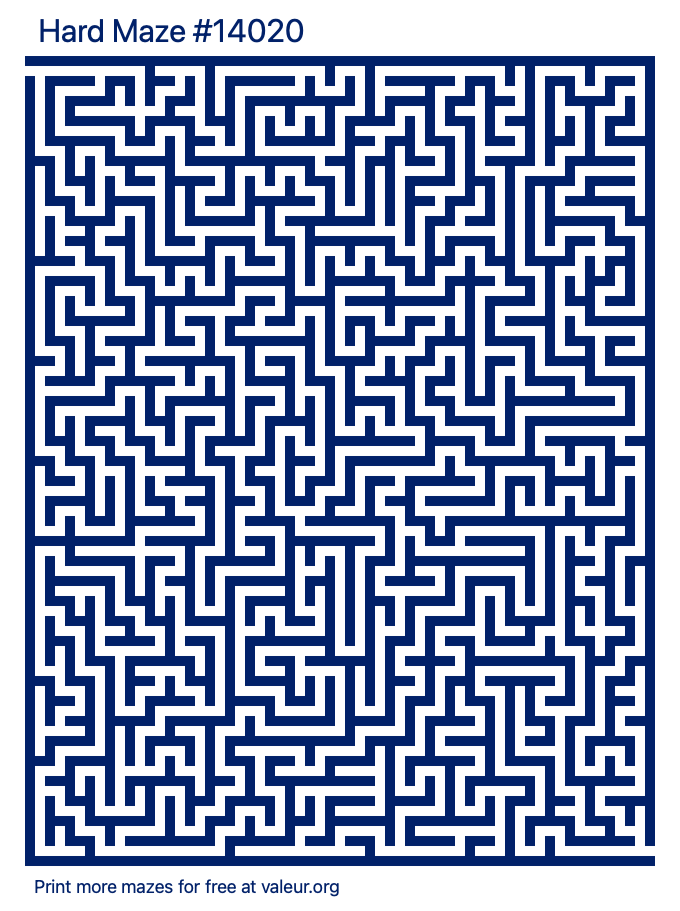Free Printable Hard Maze number 14020