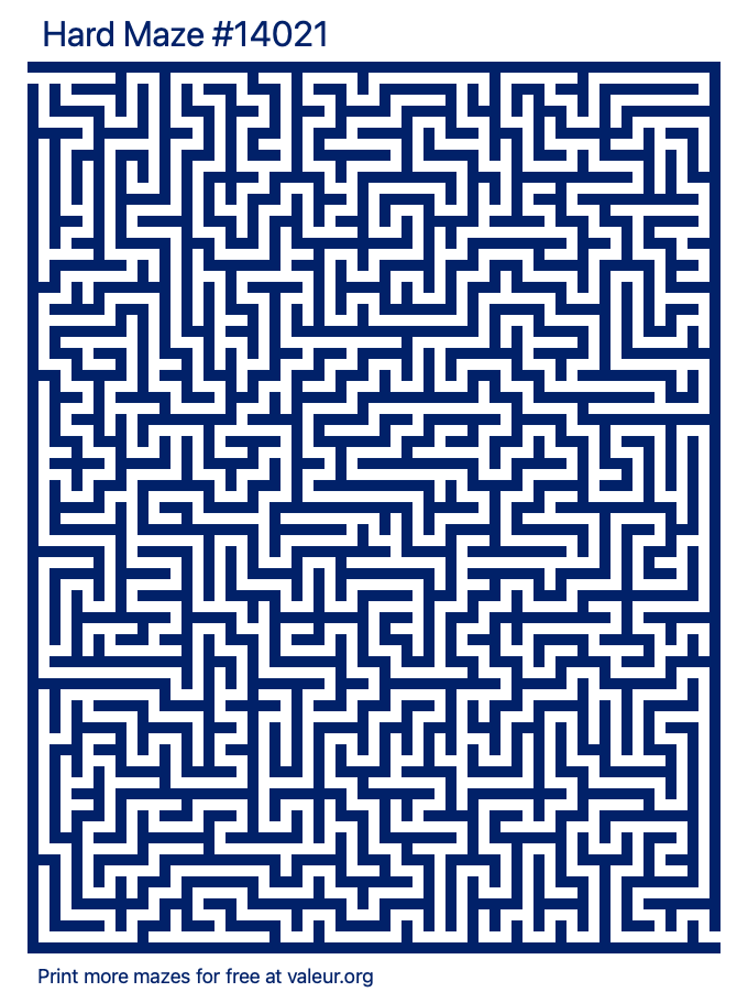 Free Printable Hard Maze number 14021