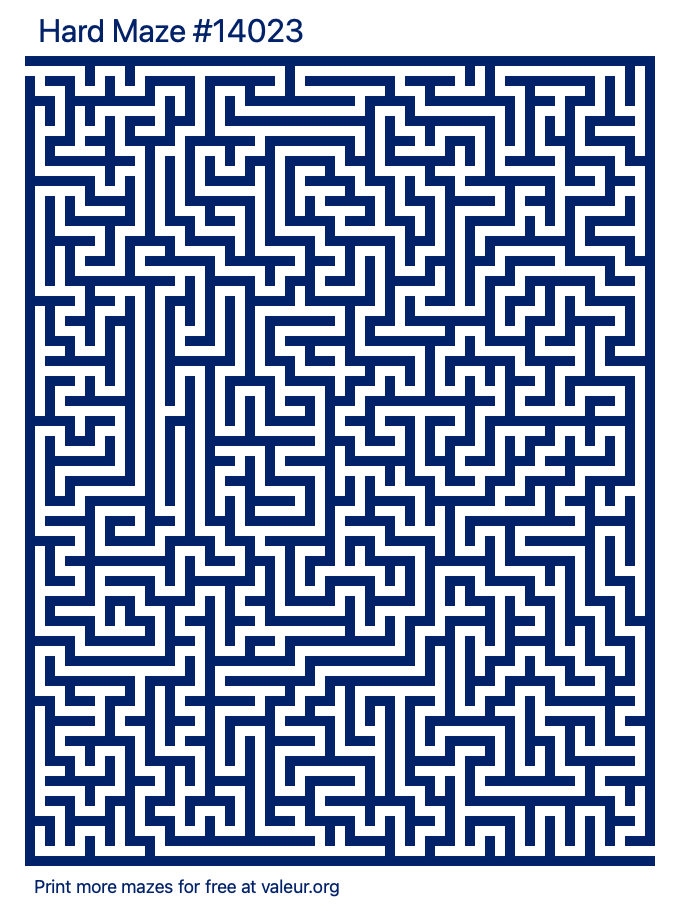 Free Printable Hard Maze number 14023