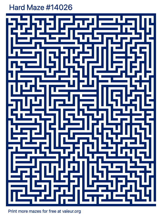 Free Printable Hard Maze number 14026