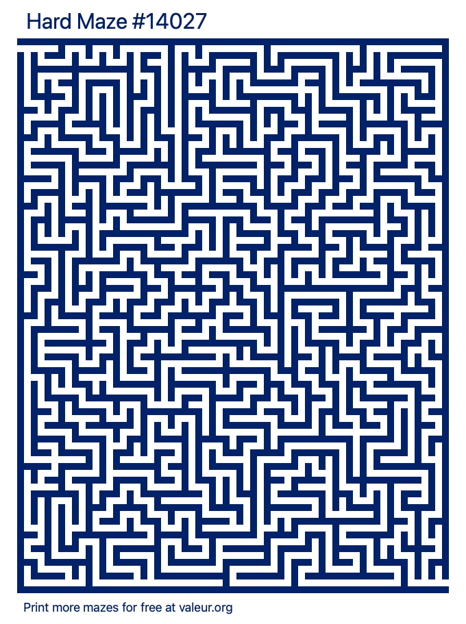 Free Printable Hard Maze number 14027