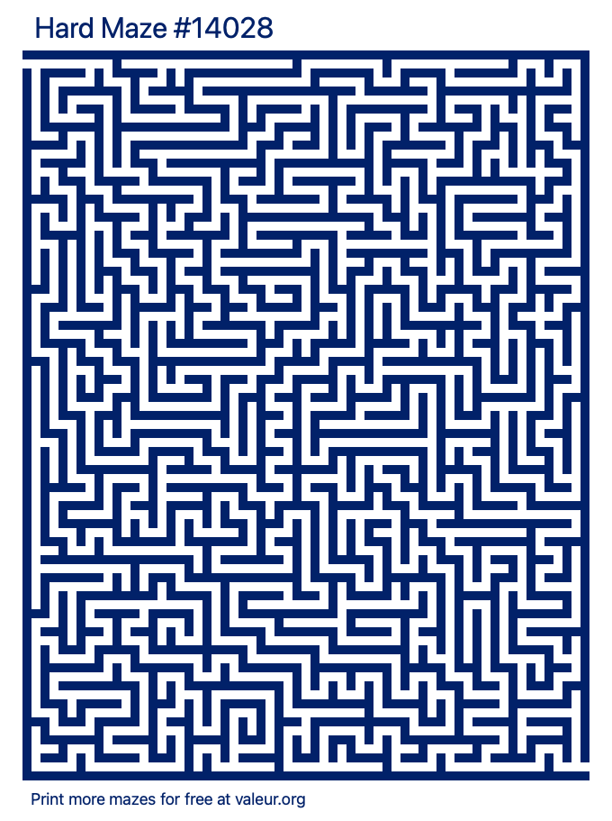 Free Printable Hard Maze number 14028