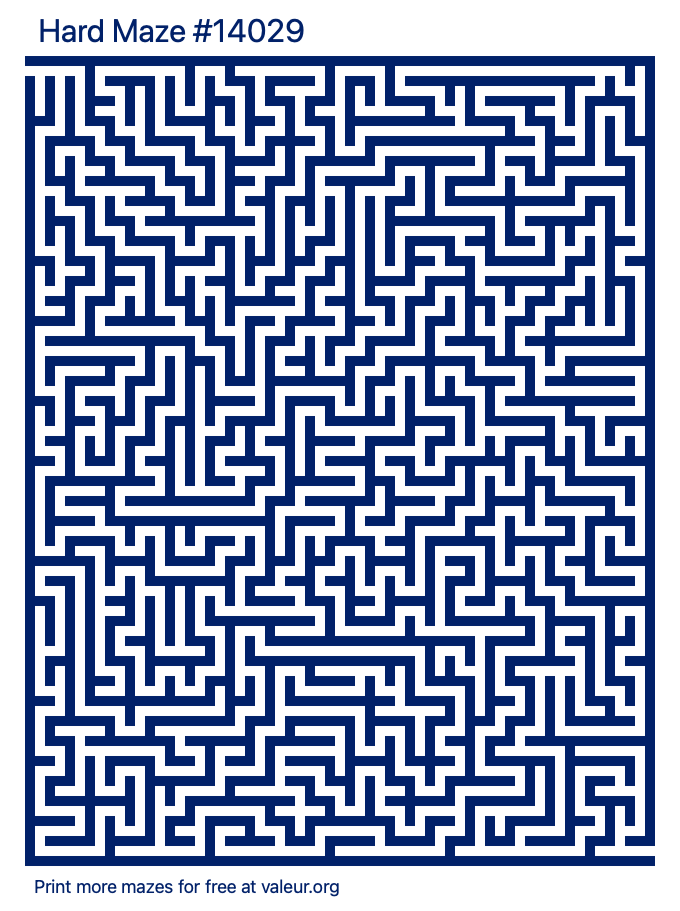 Free Printable Hard Maze number 14029