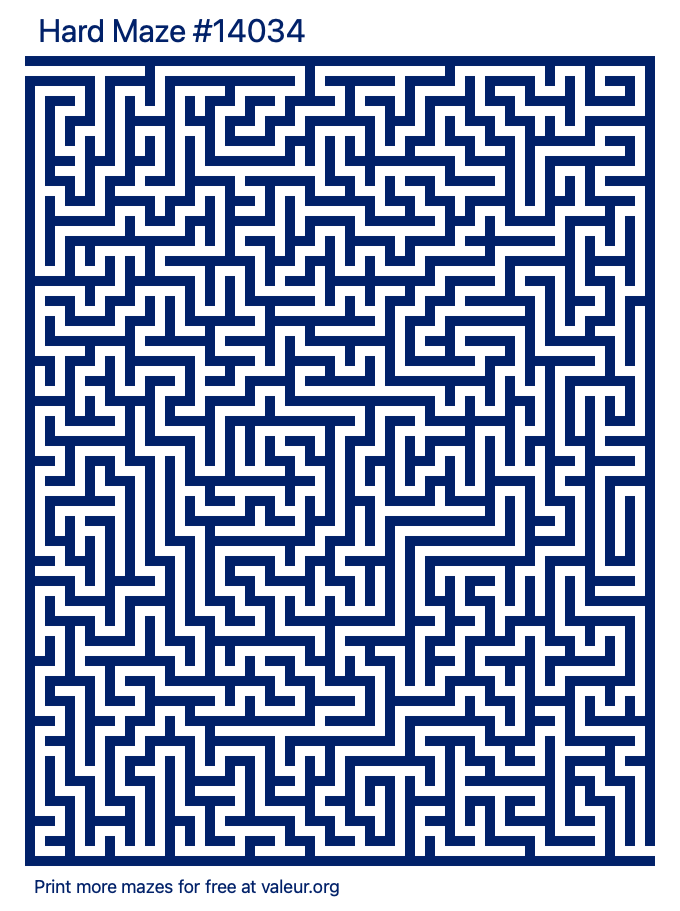 Free Printable Hard Maze number 14034