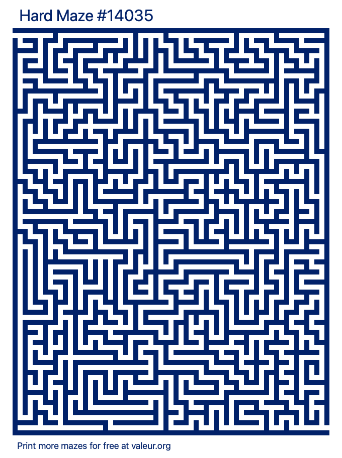 Free Printable Hard Maze number 14035