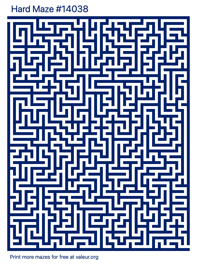 Free Printable Hard Maze number 14038