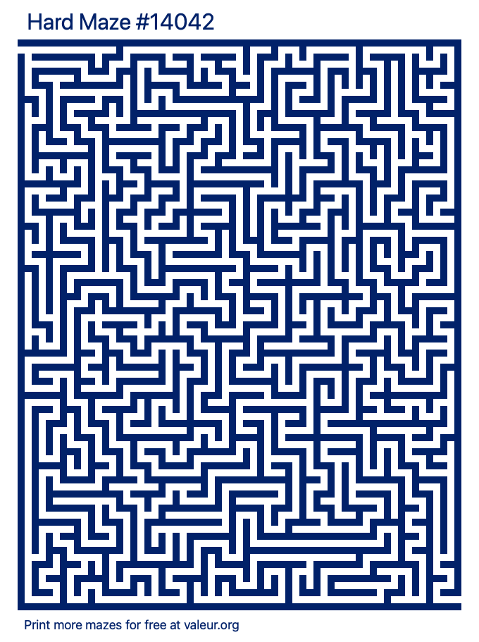 Free Printable Hard Maze number 14042