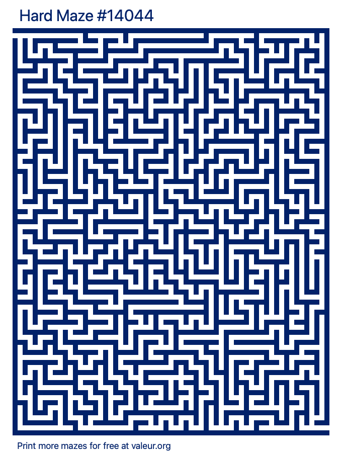 Free Printable Hard Maze number 14044