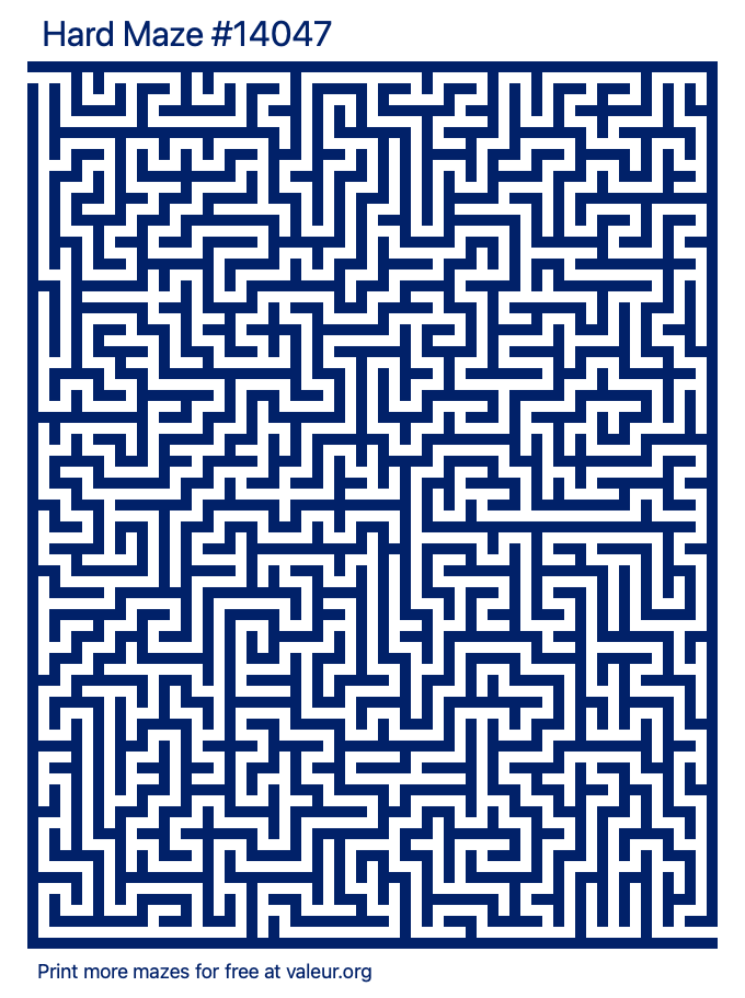 Free Printable Hard Maze number 14047