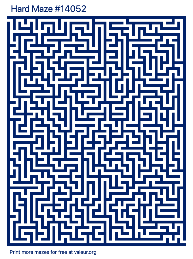 Free Printable Hard Maze number 14052