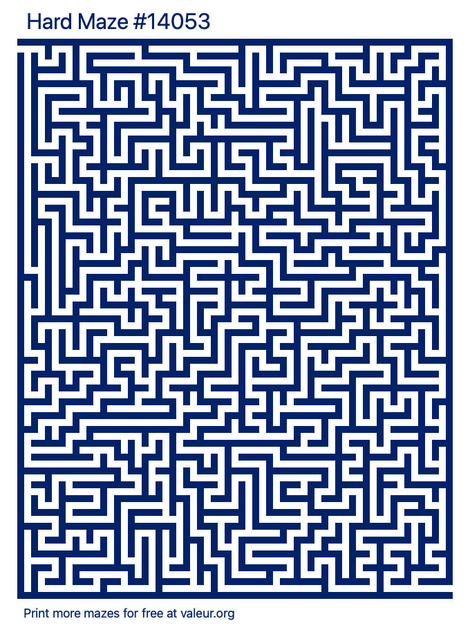 Free Printable Hard Maze number 14053