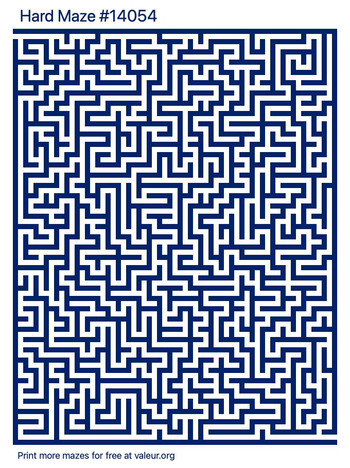 Free Printable Hard Maze number 14054