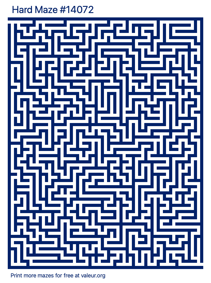 Free Printable Hard Maze number 14072