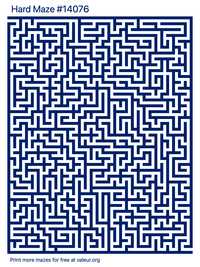 Free Printable Hard Maze number 14076