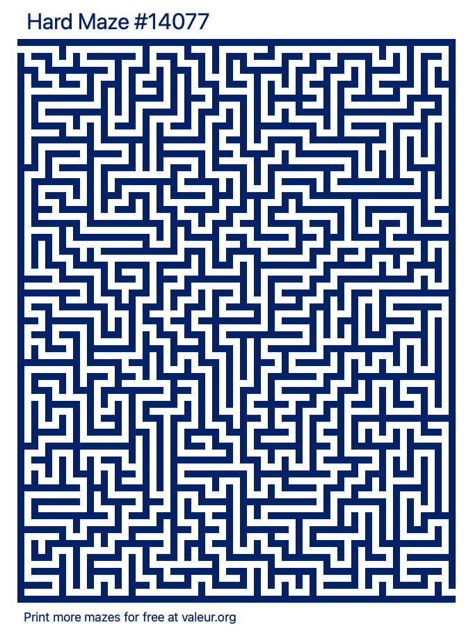 Free Printable Hard Maze number 14077