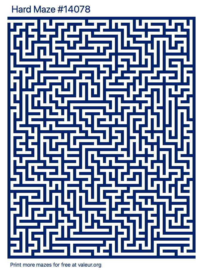 Free Printable Hard Maze number 14078