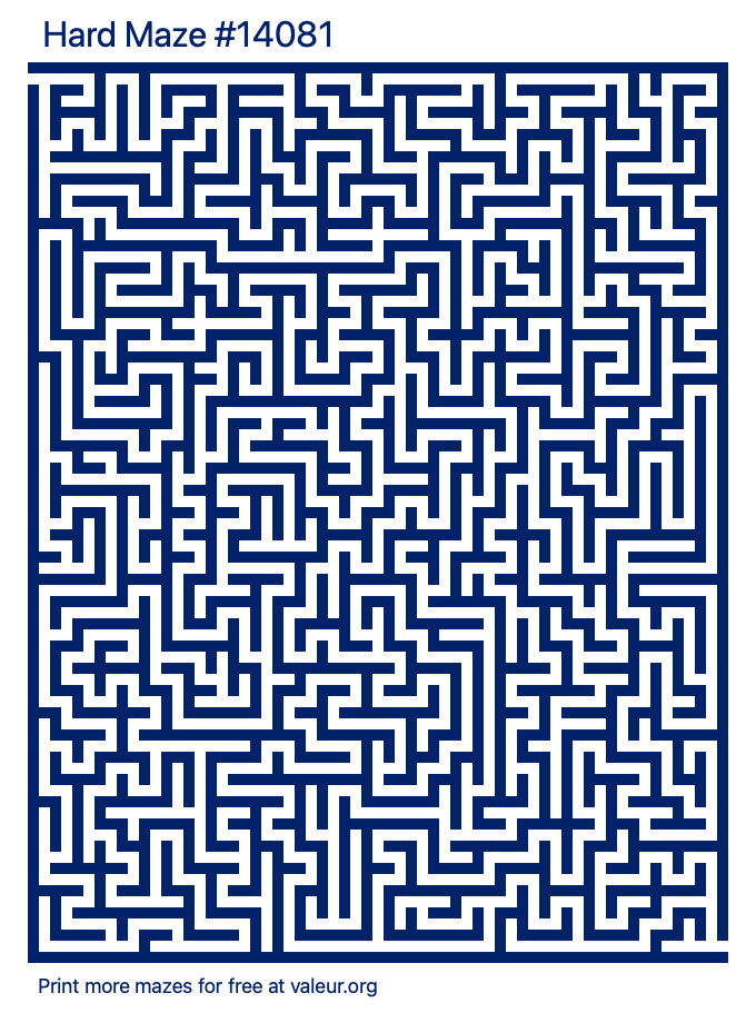 Free Printable Hard Maze number 14081