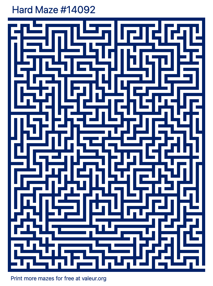 Free Printable Hard Maze number 14092