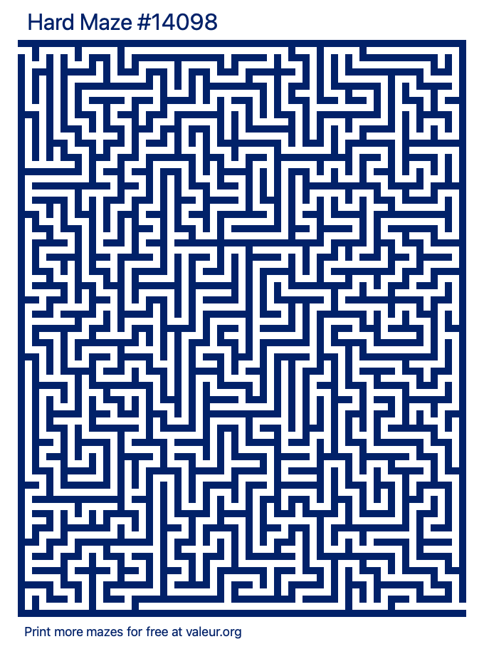 Free Printable Hard Maze number 14098