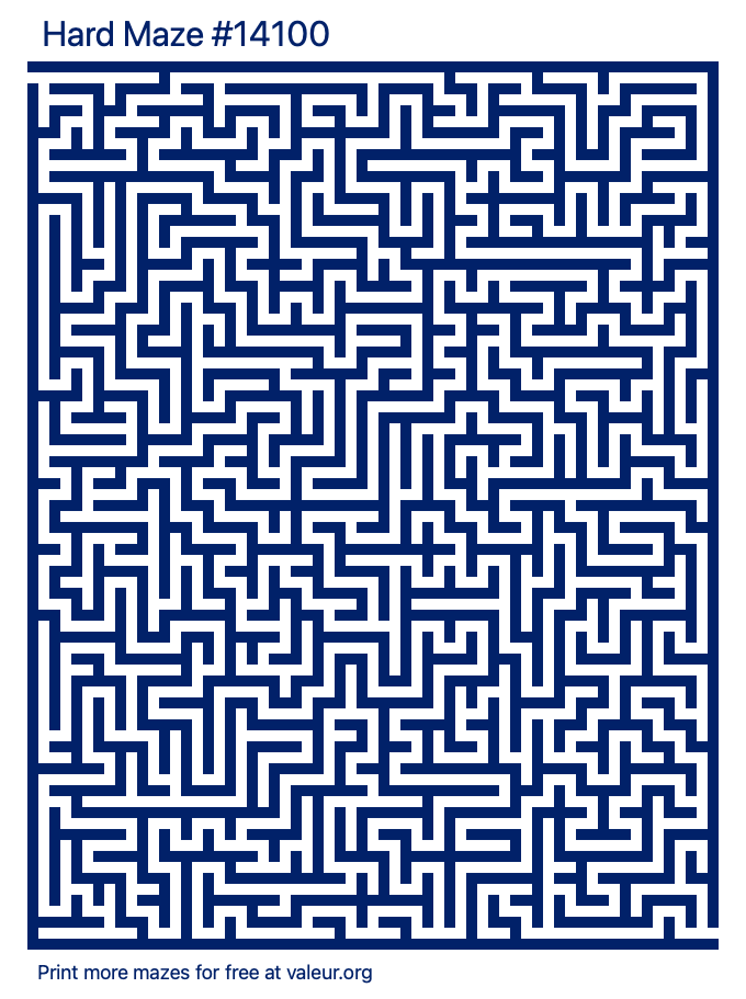 Free Printable Hard Maze number 14100