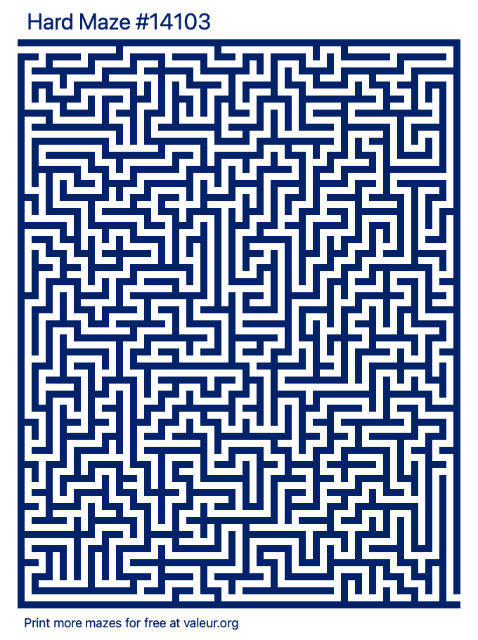 Free Printable Hard Maze number 14103