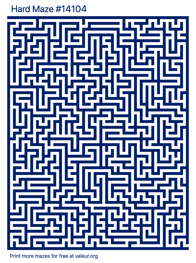 Free Printable Hard Maze number 14104