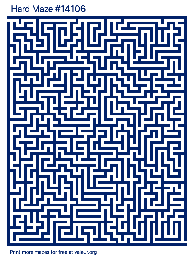 Free Printable Hard Maze number 14106