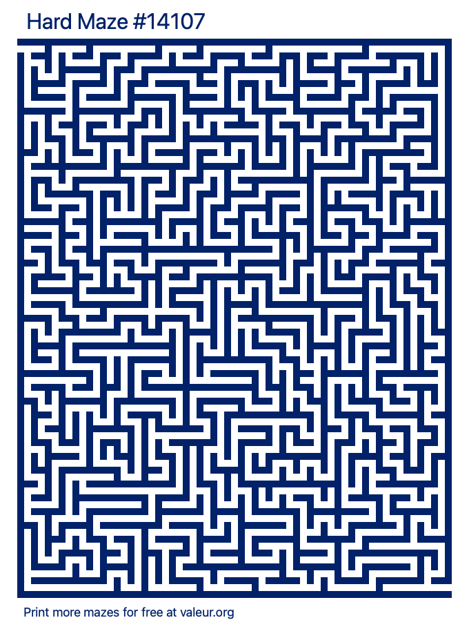 Free Printable Hard Maze number 14107