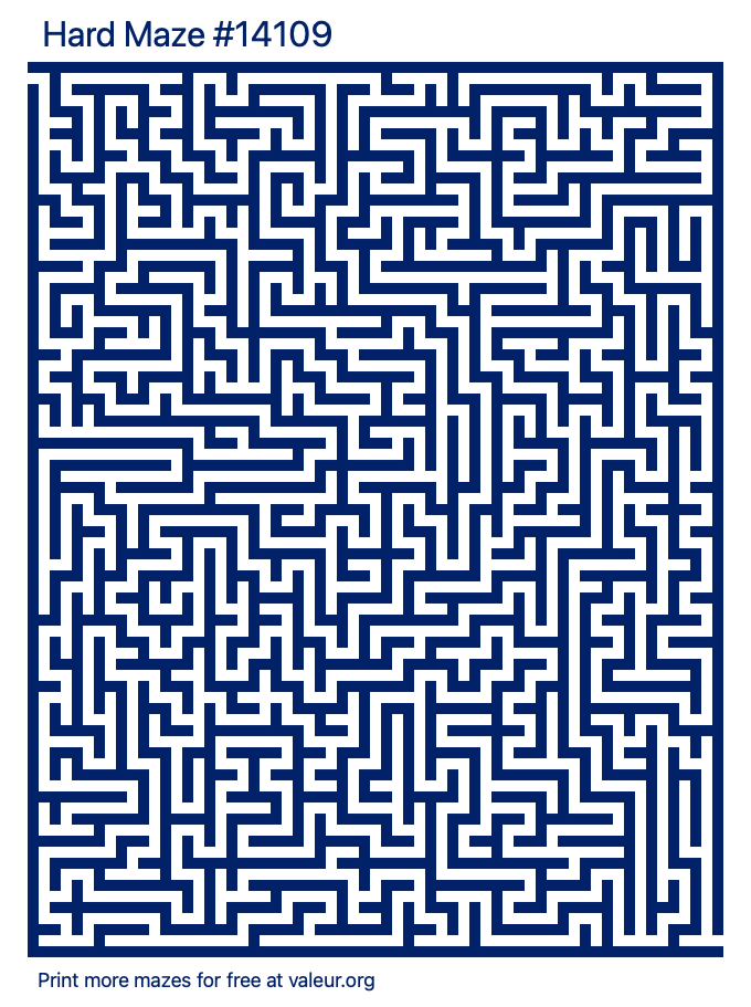 Free Printable Hard Maze number 14109
