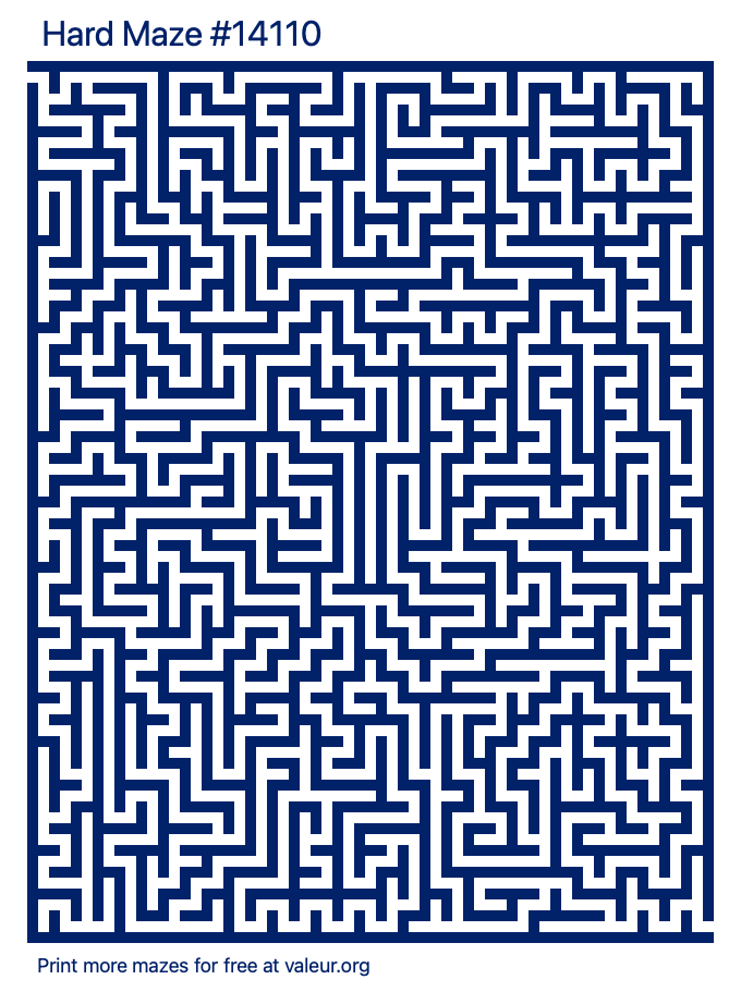 Free Printable Hard Maze number 14110