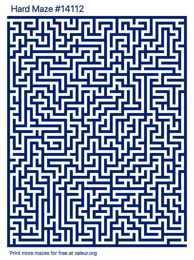 Free Printable Hard Maze number 14112